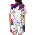 thumbnail image 3 of Lsque Colorful Bulldog Women's Short-Sleeved Pajama Set - 2 Piece Soft and Lightweight Sleepwear Set-Medium, 3 of 9