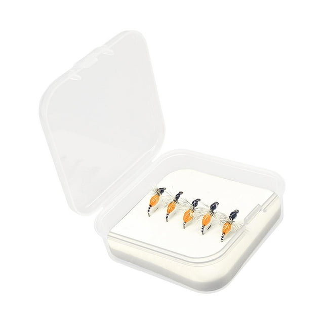 5x Señuelos de pesca con mosca con anzuelo DYNWAVEMX cebos artificiales para trucha Panfish salmón naranja 13mmx5mm