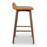 Poly and Bark Notello Leather Counter Stool in Tan/Walnut - Walmart.com
