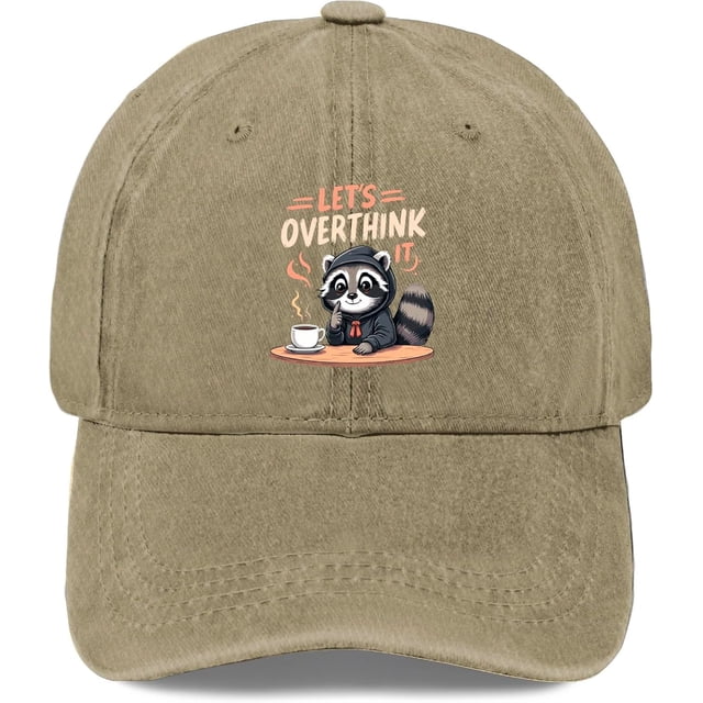 Cute Raccoon Thinking Graphic Hat Men Funny Baseball Caps Funny Gifts for Men