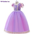 thumbnail image 3 of Girls Rapunzel Princess Dress Halloween Christmas Birthday Party Ball Gown With Accessories, 3 of 7