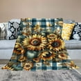 thumbnail image 2 of COMIO Sunflower Throw Blanket, Gold, 2 of 6