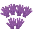 thumbnail image 4 of Guantes exfoliantes | 3 pares de guantes de ducha de doble cara | Guantes de baño premium Púrpura, 4 of 8