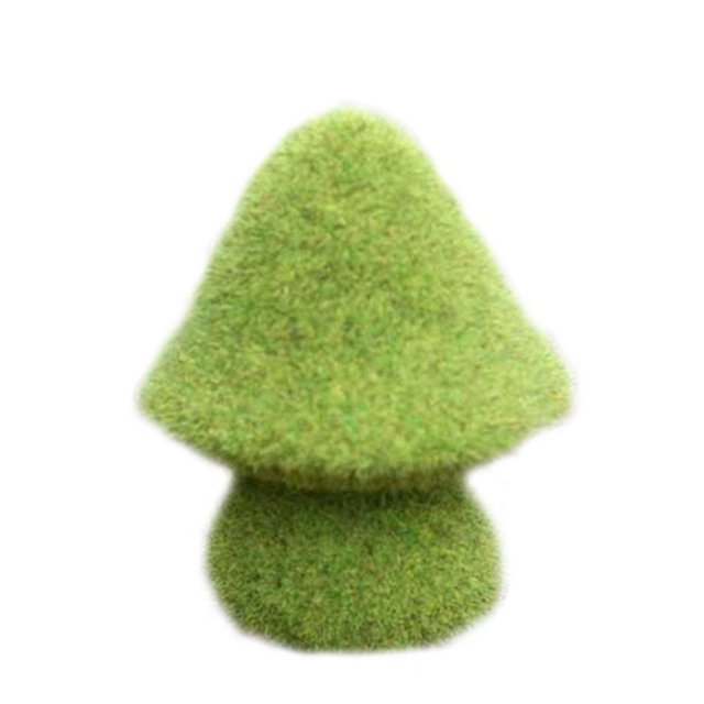 Adorno de jardín YONGSHENG Estatuas de champiñón flocado verde artificial 12,8x15,5 cm