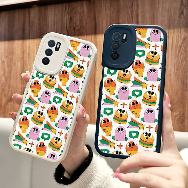 Elegante funda de teléfono de TPU con estampado de dibujos animados para iPhone: proteja su teléfono con un toque creativo