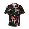 thumbnail image 1 of Saiise Chemise Hawaïenne à Imprimé de Champignons Rouges pour Hommes, Chemises Hawaïennes Personnalisées et Amusantes avec Visage pour Hommes et Femmes à Manches Courtes pour Hommes, 3X-Grand, 1 of 7