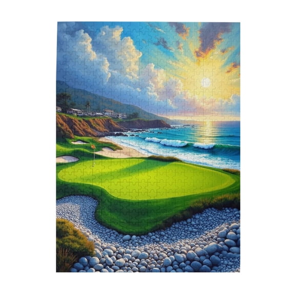 Adult Entertainment Jigsaw Puzzle 500 Pieces -California Pebble Beach GolfFamily interactive fun puzzle home decoration