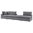 thumbnail image 5 of Modular Lounge Sectional Deep Sofa Set, Sunbrella, Grey Gray, Fabric, Modern Contemporary, Outdoor Patio Balcony Cafe Bistro Garden Furniture Hotel Hospitality, 5 of 10