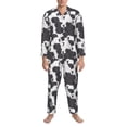thumbnail image 3 of Naloa Black And White Sheeps Men’s Pajamas Set - Long Sleeve Button Down Sleep Shirt and Pajama Bottoms Sleepwear Set-XX-Large, 3 of 7
