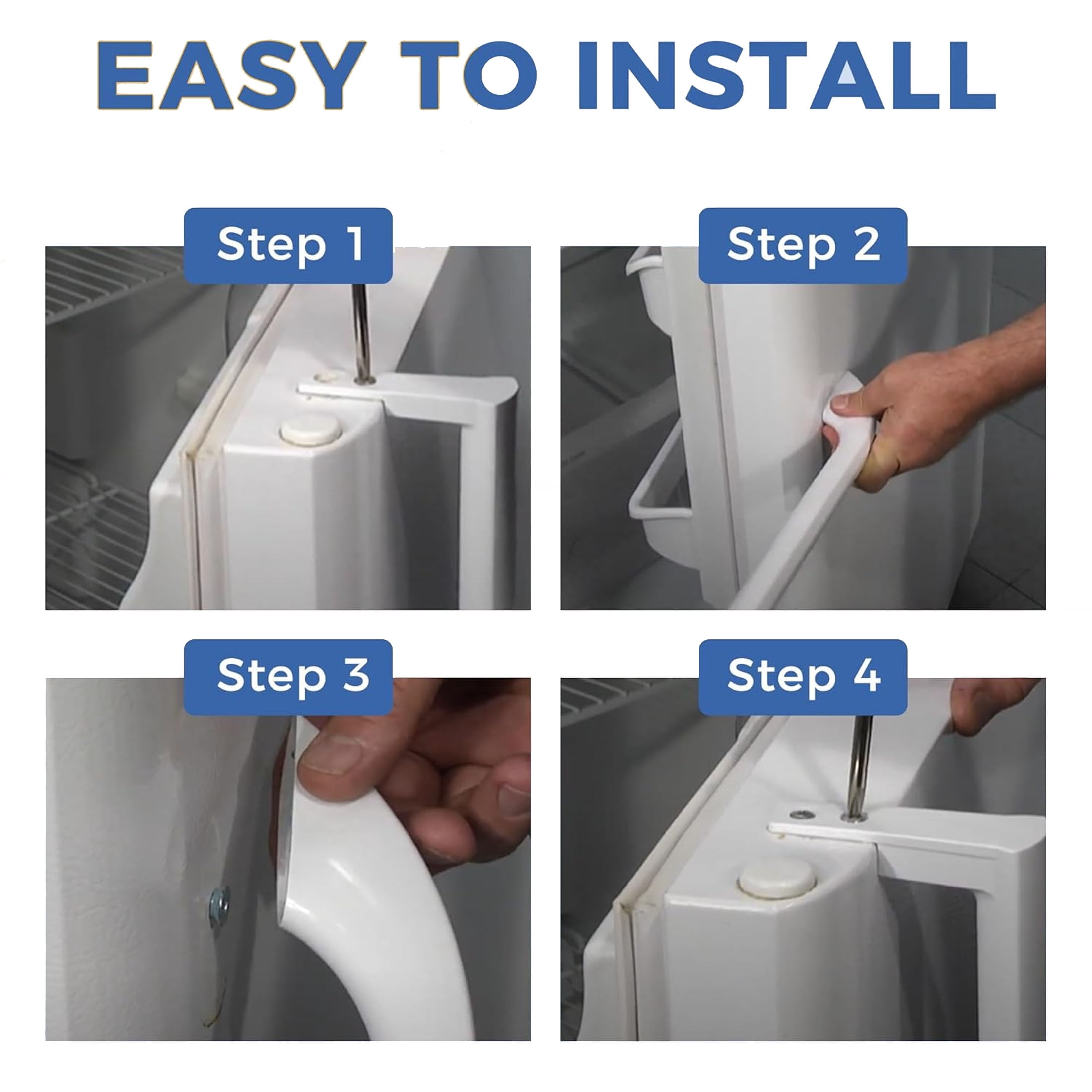 Refrigerator Door Handle Set 5304486359 5304506469 Compatible with Frigidaire Replaces 5304504507 242059501 242059504,White (2 pack)