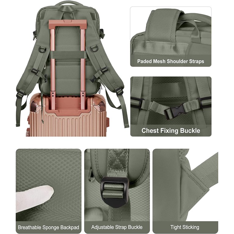 Large Travel Backpack Carry On, Expandable Hiking Rucksack, Extra Heavy Duty SYCNB Lightweight, Heavy Duty, Water Resistant Nylon  main image 2