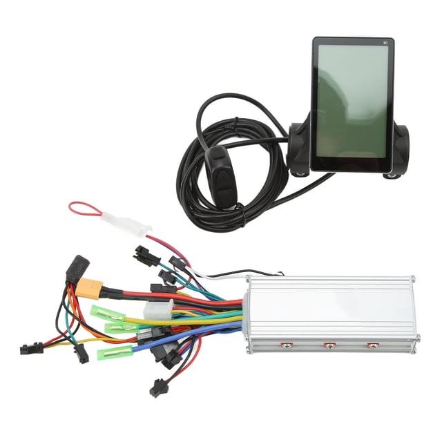 Kit de controlador de motor de bicicleta eléctrica sin escobillas de 36 V, 48 V y 500 W con pantalla LCD para manillar de 22,5 mm