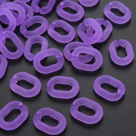 500 g Transparent Acrylic Linking Rings Quick Link Connectors Frosted Oval Medium Purple 19.5x15x5mm Inner Diameter: 6x11 mm DIY