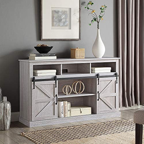 Belleze Modern Farmhouse Highboy Tv Stand Media Entertainment Center Console Table For Tvs Up To 60 Inch With Sliding Barn Door And Storage Cabinets Parker Sargent Oak Canada Belleze Modern Farmhouse Highboy Tv, 60 Console Table Modern Design