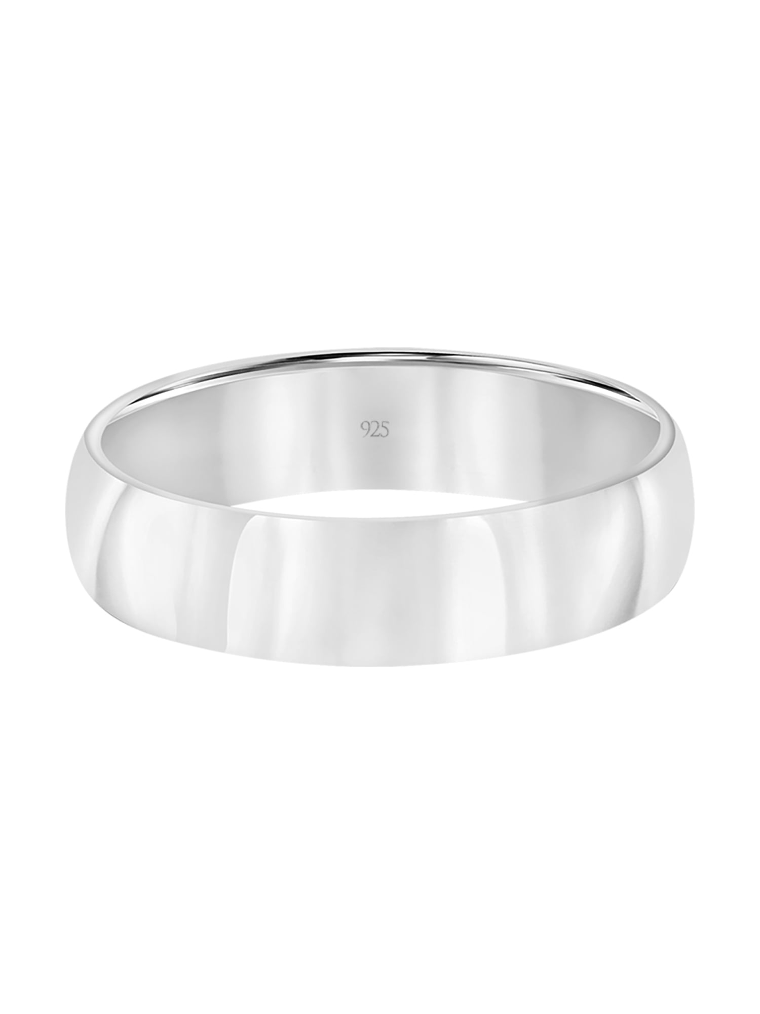 Brilliance Fine Jewelry Sterling Silver 5mm Men's Comfort Fit Polished Wedding Band