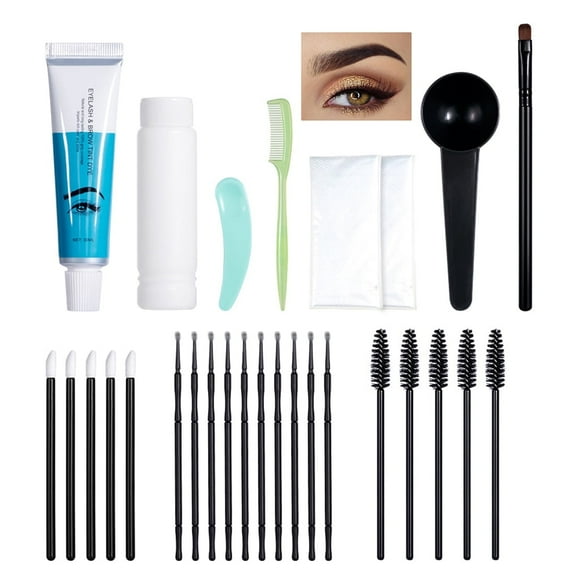 Professional Permanent Eyelashes Eyebrow Beard Mustache Hair Dye Paste Tint Kit
