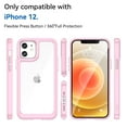 thumbnail image 6 of Dteck Case for iPhone 12, 6.1 inch, Shockproof Rubber Soft TPU Bumper Heavy Duty Acrylic Clear Hard Phone Case Cover, Pink, 6 of 8