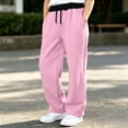 thumbnail image 7 of nerohusy Sweatpants for Girl Elastic High Waisted Drawstring Pants Casual Color Block Straight Wide Leg Pants with Pockets 11-12 Years, 7 of 7