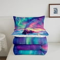 thumbnail image 5 of Train Bedding Set Retro Steam Engine Queen Comforter Set Railway Track Transport Down Comforter,Galaxy Stars Iridescent Bed Set Transportation Vehicles Quilt Set, 5 of 7