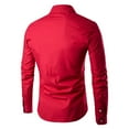 thumbnail image 3 of adviicd Dress Shirts for Men Big and Tall Classic Dress Shirt Mens Long Sleeve Button Up Turn-down Collar Work Top Casual Blouse (Red,M), 3 of 4
