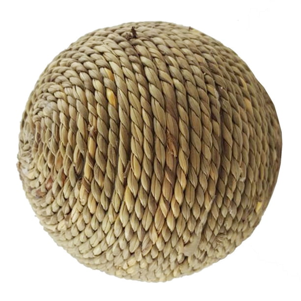 Pelota de cuerda de césped natural tejida a mano, juguetes para masticar, pelotas de juguete para actividades de animales pequeños
