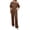 Brown, variant on Women's Soild Color Satin Jumpsuit, Elegant Off Shoulder Wide Leg Romper with Side Pockets, High Waisted Casual Jumpsuits for Women Evening and Daily Wear Brown L