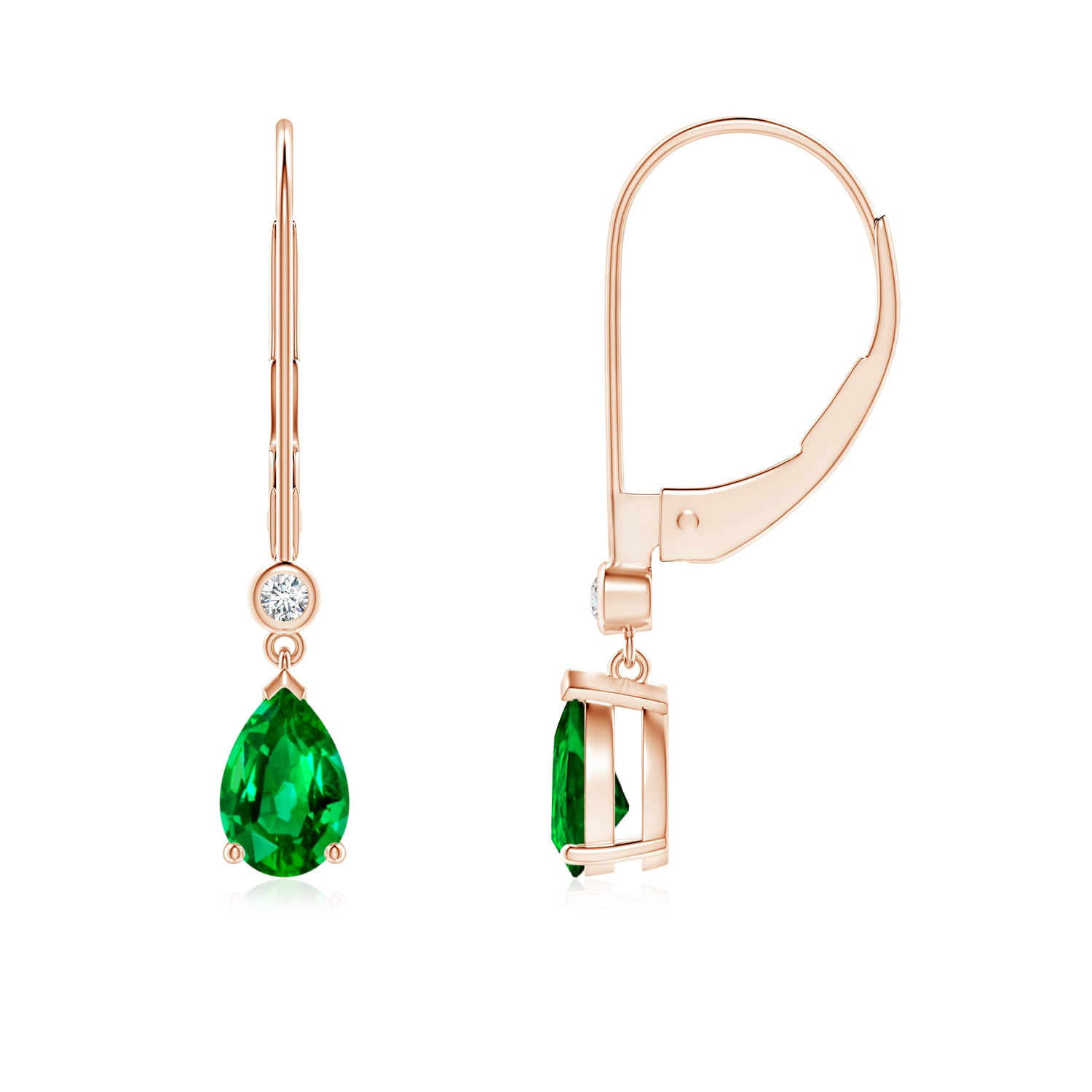 Angara - 0.7 Carat May Birthstone Jewelry - Pear-Shaped Emerald ...