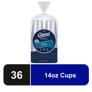 Chinet Crystal Disposable Plastic Cups, Clear, 14oz