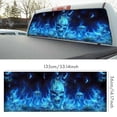 thumbnail image 5 of Pegatina decorativa para parabrisas trasero One Way Vision para camioneta, SUV o pickup, con diseño de llamas azules en 3D., 5 of 5