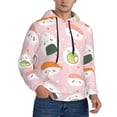 thumbnail image 2 of Kdxio Cute Sushi Print Mens Casual Hooded Collar Drawstring Hoodies Pullover Sweatshirts Casual Long Sleeve Shirts-4X-Large, 2 of 7