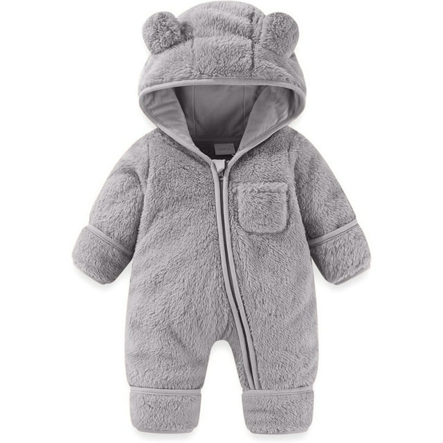 2025 Bear Romper Bunny Romper Outfit Suit Fold Over Easter Outfit for Boy Mittens Footies s Boys Boy Clothes 24 Months Winter Snowsuit Fleece Clothes Hooded
