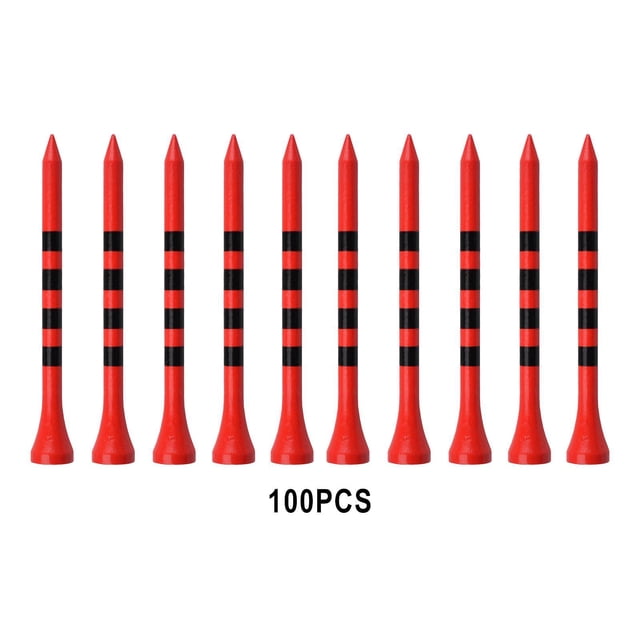 Paquete de profesionales de golf de bambú profesional escala de marca de rayas irrompible 83 mm rojo Cola tees de golf