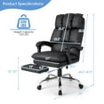 thumbnail image 2 of Gymax Chaise de Bureau Inclinable à Dossier Haut Ergonomique avec Repose-Pieds et Coussin, 2 of 10