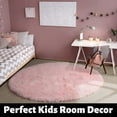 thumbnail image 2 of Bedroom Decor for Girls, Room Decorations, Pink Round Rug for Bedroom, Furry Carpets Teen Girl Room Decor, Fluffy Rug 4X4 Feets, 2 of 7