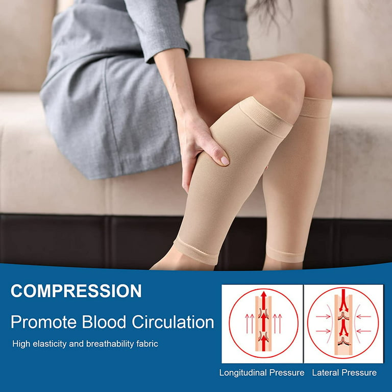 Calf Compression Leg Sleeves - Football Leg Sleeves for Adult Athletes -  Shin Splint Support 