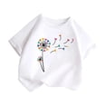thumbnail image 1 of Posijego T-Shirt de la Saint-Valentin Filles Garçons Cœur Imprimé Manches Courtes T-Shirts Enfants Col Rond Décontracté Été, 1 of 7