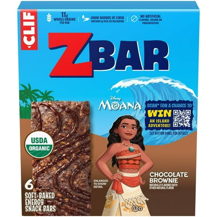 Zbar Chocolate Brownie Flavor Soft Baked Snack Bars, Organic Granola Bars, 6ct pack of 1
