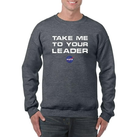 NASA Take Me To Your Leader Grunge Sweatshirt Men -NASA Designs Male 3X-Large