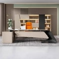 thumbnail image 4 of Computer Counter L Shape Work Table Corner Desktop Executive Office Desk Luxury Meeting Tavolo Scrivania Ufficio Furniture My Lux Decor Round, 4 of 24