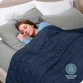 thumbnail image 3 of Bare Home 22 lbs Weighted Blanket for Adults - 60" x 80" - 210tc Twill Cotton, Dark Blue, 3 of 10