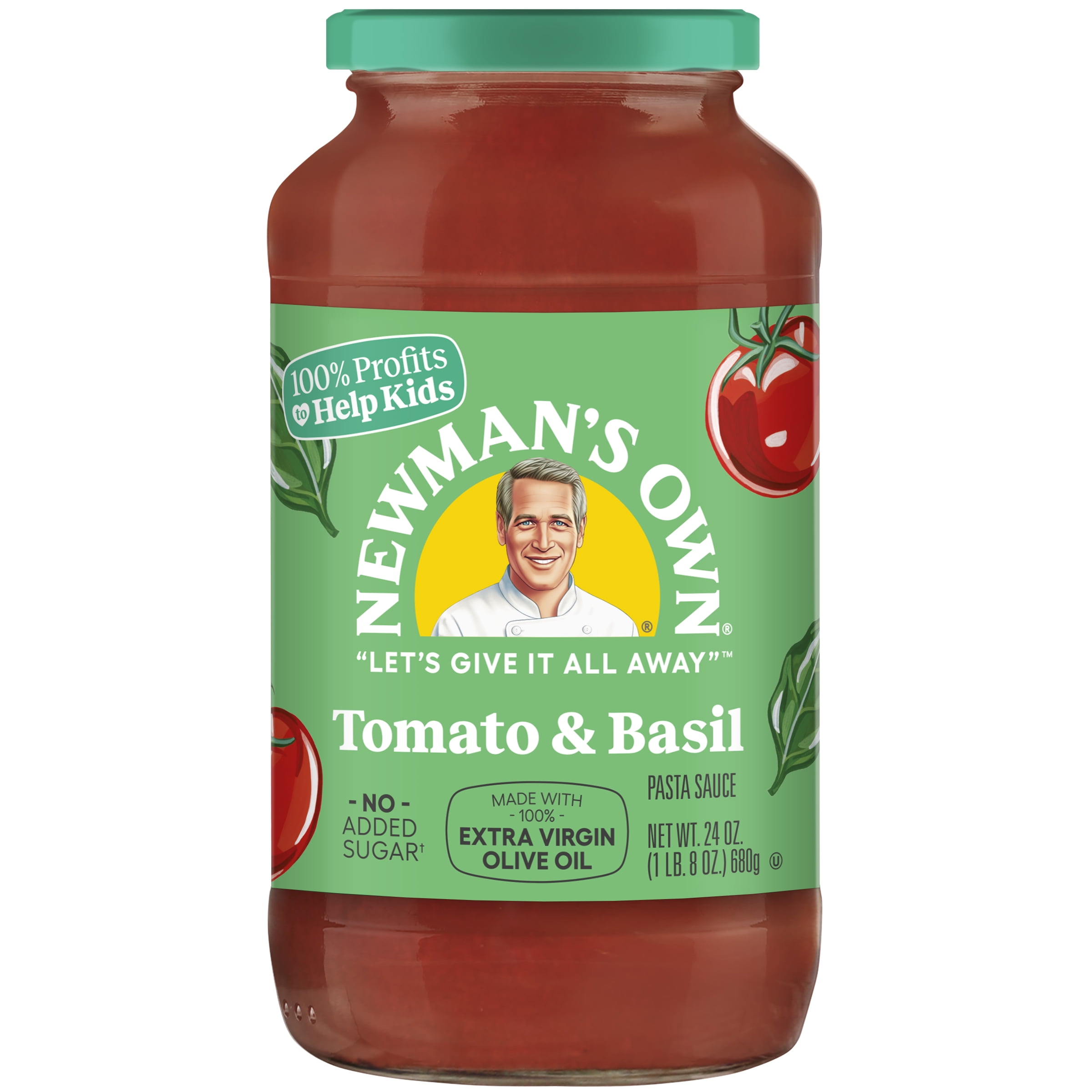 Newman's Own Pasta Sauce, Tomato & Basil, 24oz glass jar