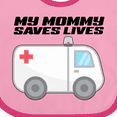 thumbnail image 4 of Inktastic My Mommy Saves Lives Ambulance Boys or Girls Baby Bib, 4 of 4