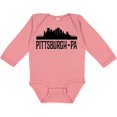 thumbnail image 3 of Inktastic Pittsburgh Pennsylvania City Skyline Boys or Girls Long Sleeve Baby Bodysuit, 3 of 5