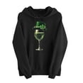 thumbnail image 2 of BLTIBY St. Patrick's Day Sweatshirts Hoodies for Women Shamrock Clover Printed Round Neck Long Sleeve Drawstring Shirts Irish Blouse Fashion Pullover Tops with Pockets Black S, 2 of 6