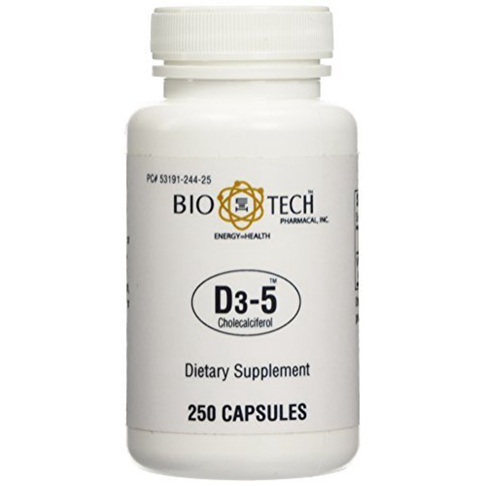BioTech Pharmacal Vitamin D35 Capsules, 5000 IU, 250 Ct