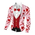 thumbnail image 2 of MaFYtyTPR Valentine's Day Men's Shirts Long Sleeve Lapel Collar Creative Printed Button Shirt Top for Man Pink XL, 2 of 5