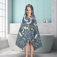 thumbnail image 6 of Blue Ethnic Paisley Pattern Hooded Bath Towel，50"x30" for Ages 3 To 12 Kids, Quick Dry Lightweight Soft Microfiber Hood Beach Towel Cover Up for Kids, 6 of 7