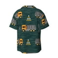 thumbnail image 2 of Sigee Big Machine Print Men's Shirts Casual Button Down Short Sleeve Summer Beach Shirt Hawaiian Vacation Shirts Tee Shirt-X-Large, 2 of 7