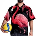 thumbnail image 4 of Flamingo Tropical Rainforest Men's Short Sleeve Printed Button Down Beach, Casual, Poplin Shirts for Summer Vacation, 4 of 6
