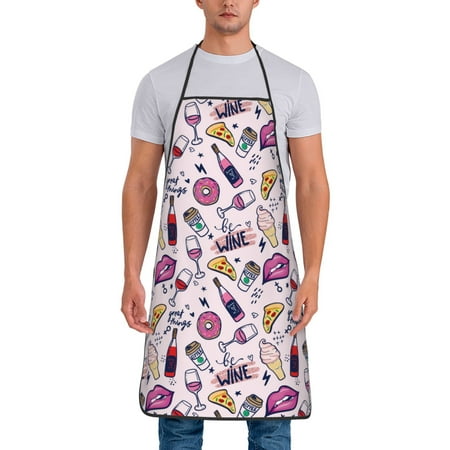 

Matuu Wine for Cooking Apron for Men and Women Adjustable Strap and Waist Ties for Baking Cooking Gardening